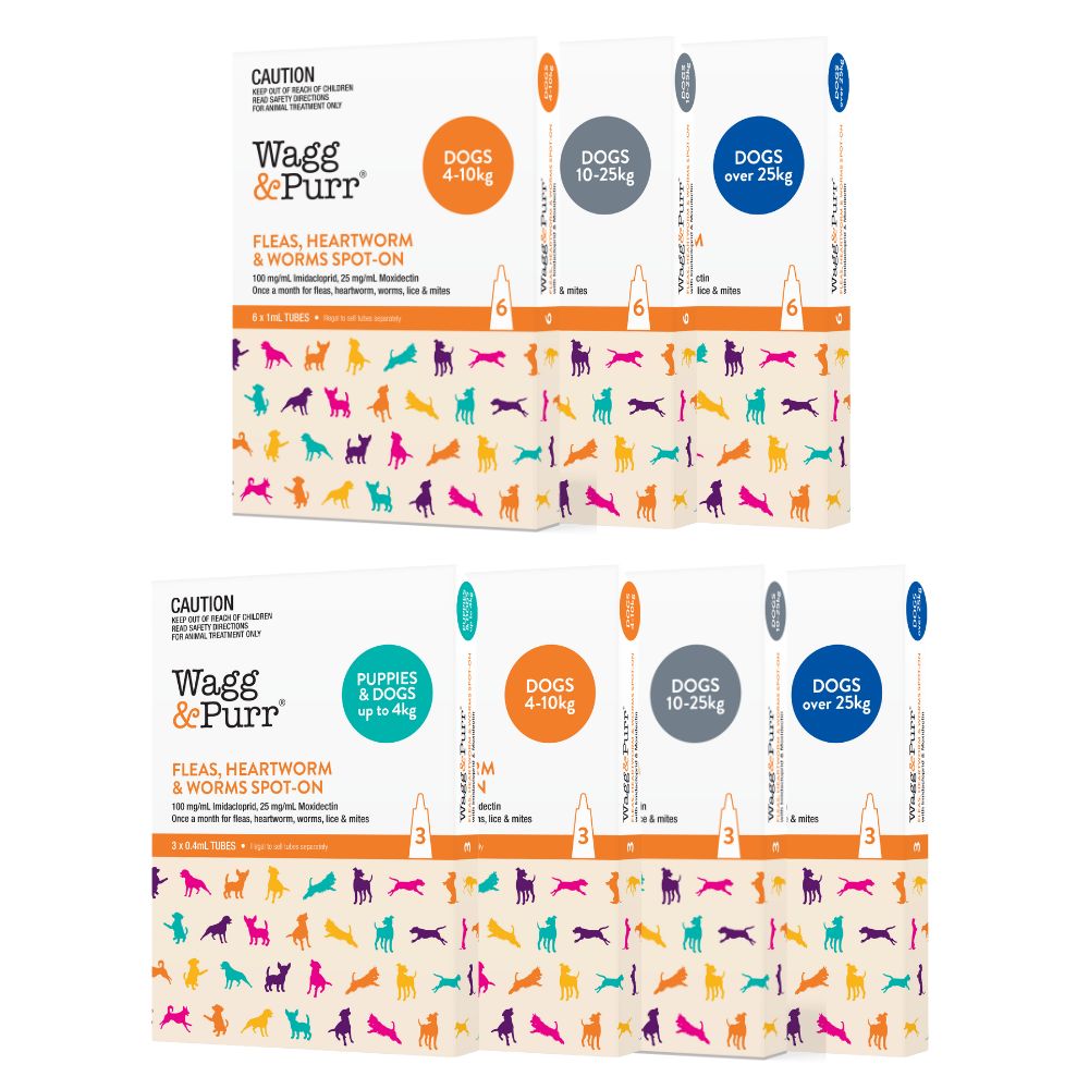 Wagg & Purr® Imidacloprid Moxidectin Spot On Dogs pack images